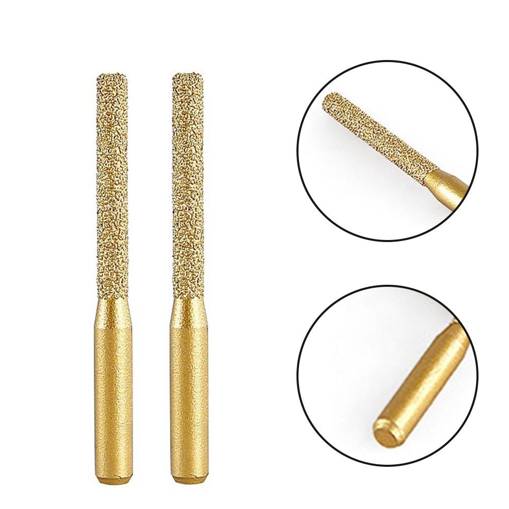2Pcs 6.35mm Brazed Router Bit Straight Shank Milling Cutter For Granite Tile