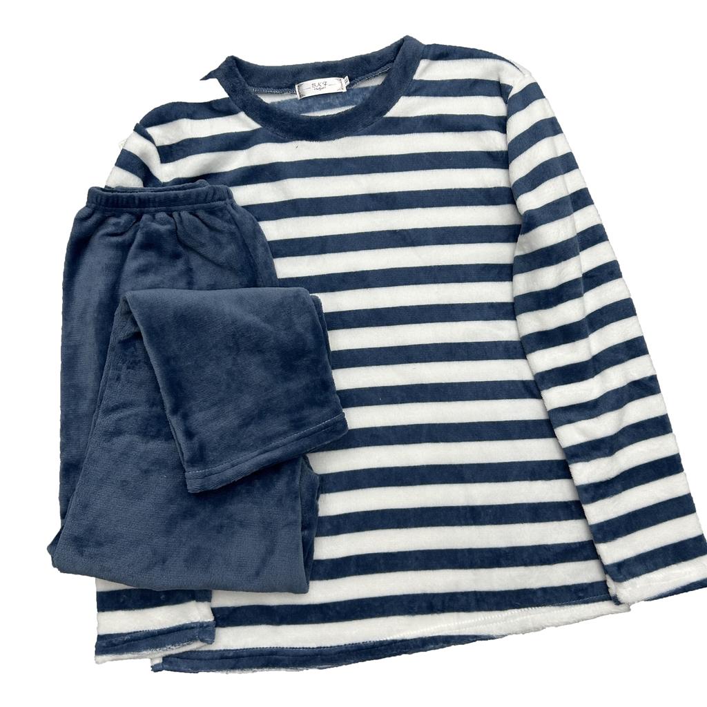 Simple Crew Neck Design Pajamas Set for Men's Autumn Winter Soft Men's Pajamas Long Sleeve Top & Pants Homewear