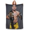Flannel Throw Blanket Alex Pereira Bootleg Fighter Boxing Warm Plush Blankets Soft Bedspread for Bed Livingroom Home Travel Sofa