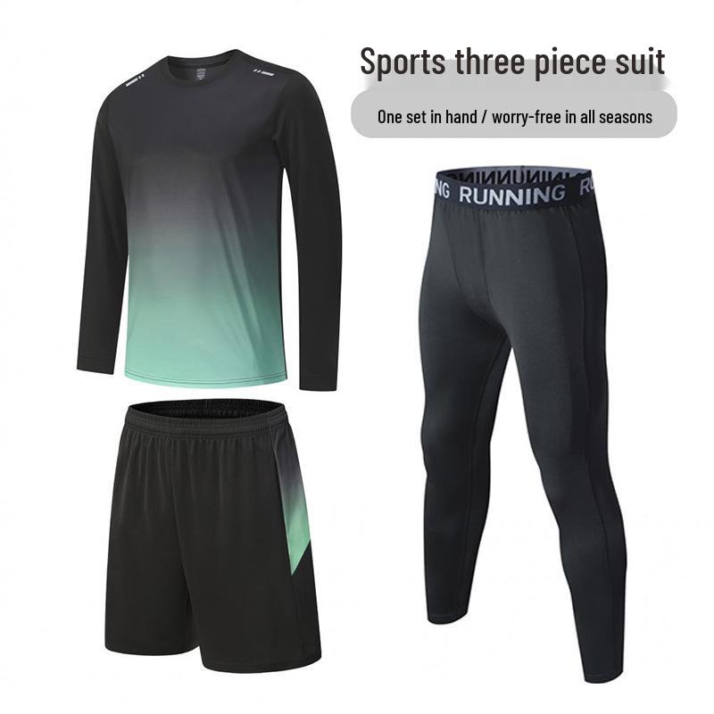 Unisex Quick-Dry Long-Sleeve Sports T-Shirt Set for Running and Fitness