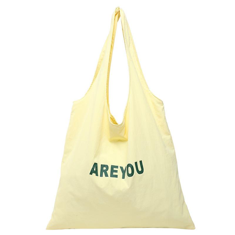 Urban Casual Nylon Letter Design Tote Bag Spacious For Work And Casual Outings