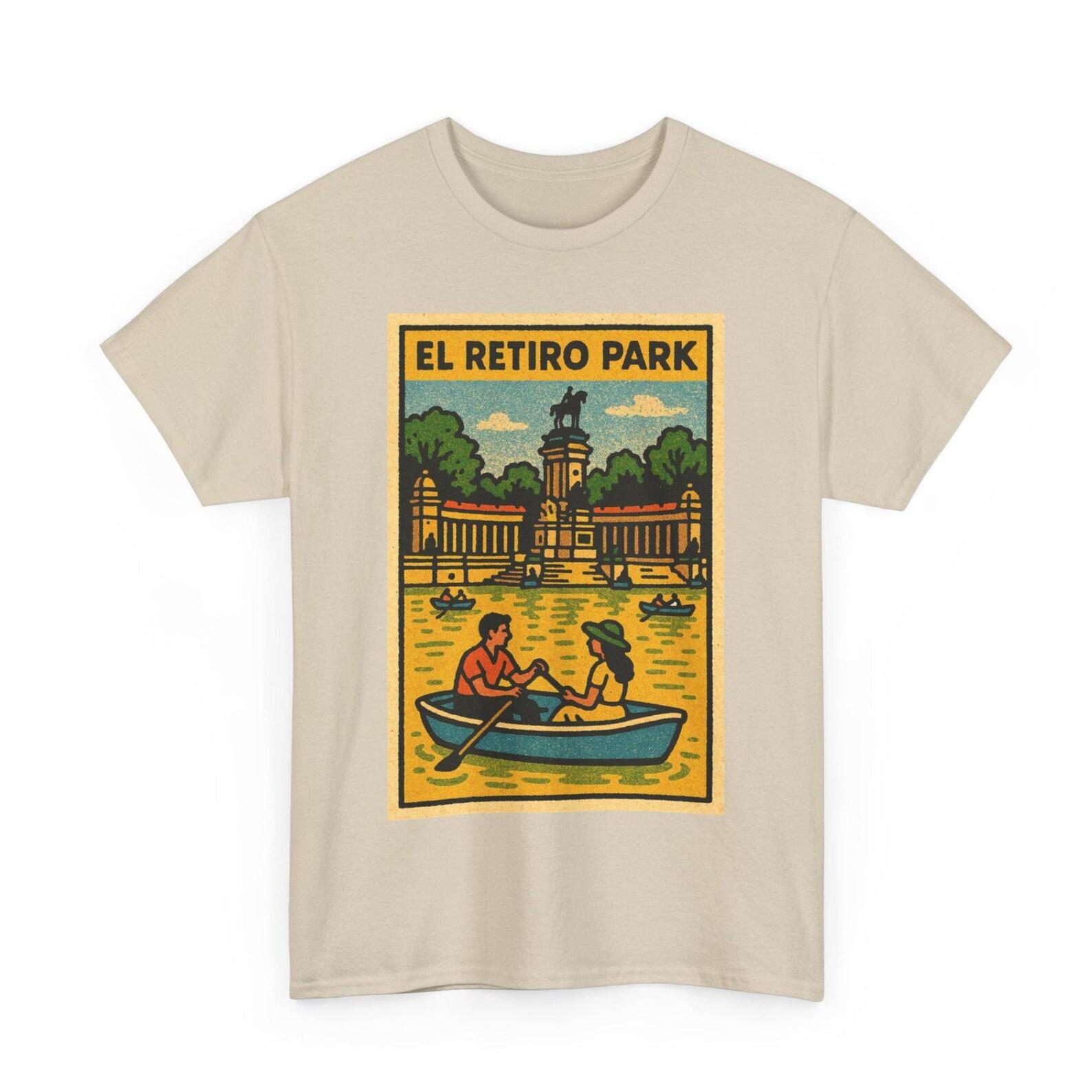 El Retiro Park T-Shirt: Retro Comic Madrid Souvenir S