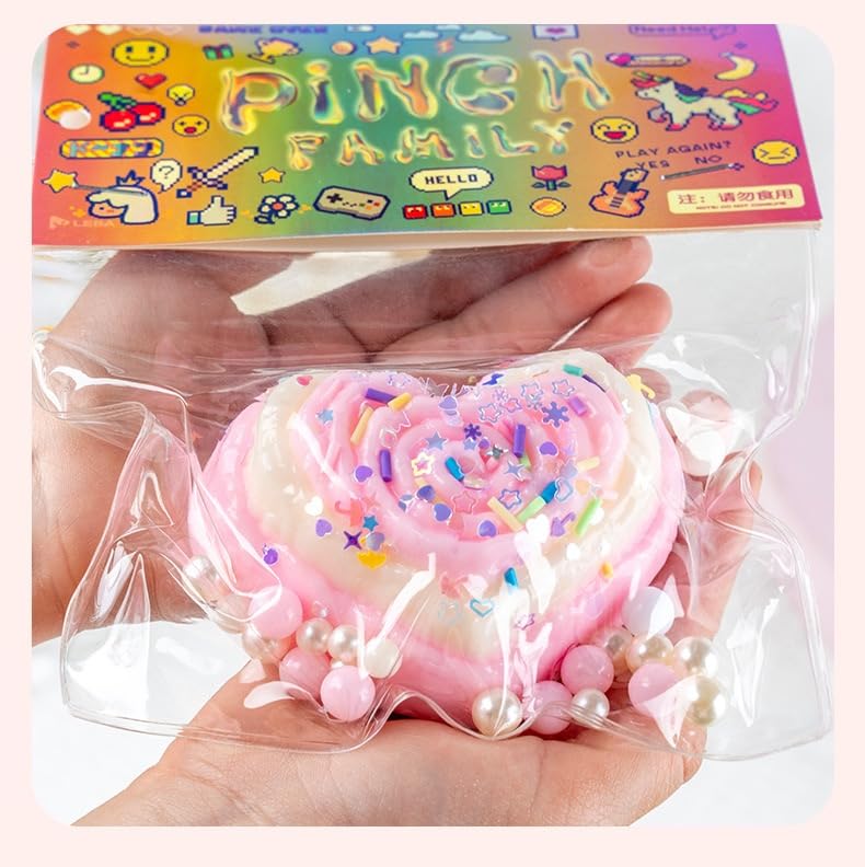 

Melojoy Squeeze Toy Bread Official Product Stress Relief Elastic Silicone Highly Elastic Handmade Suitable for Kids and Adults Cute Watery Melojoy