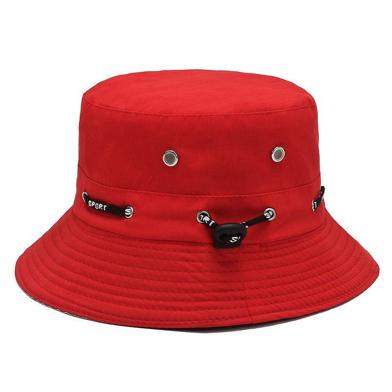 

Men s and Women s Bucket Hat Cross-Border Minimalist Four Seasons Sun Hat K-style Casual Fashion Cap Red M(56-58cm)