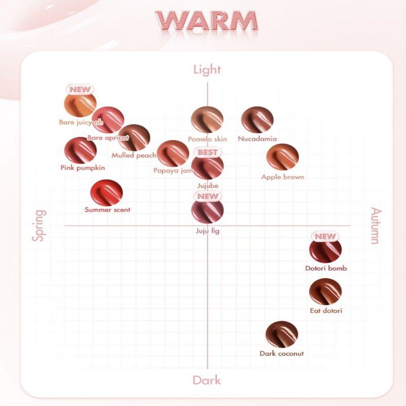 Rom&nd Juicy Lasting Tint – Soft Gloss Lip Tint (9 Colors Single Piece) – Korean Lip Stain with Hydrating Finish