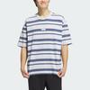 Adidas Logo Stripe T-shirt Asia Sizing 'Grey Navy' IT3929