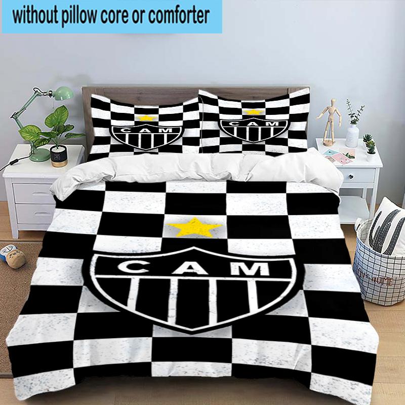 3pcs Clube Atlético Mineiro With Shield Bedding Set Duvet Cover Closure Includes 1 Duvet Cover & 2 Pillowcases Bedding Sets Home Decor Gifts