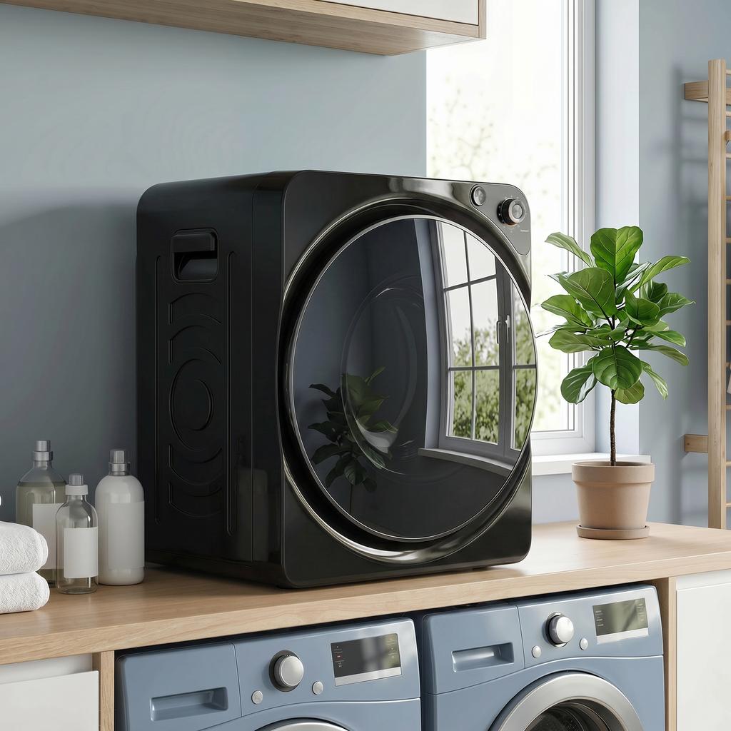 5kg Vented Tumble Dryer, 1000W Compact Tumble Dryer with 5 Drying Modes, Stainless Steel Tub, Black