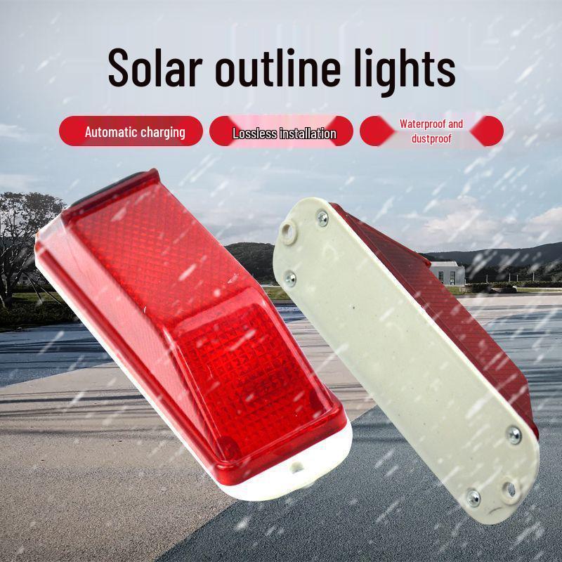 Solar LED Road Safety Warning Light: Nighttime Outline & Anti-Rear-End Guardrail