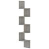 VidaXL Étagère d'angle murale gris béton 19x19x123cm bois d'ingénierie 326835