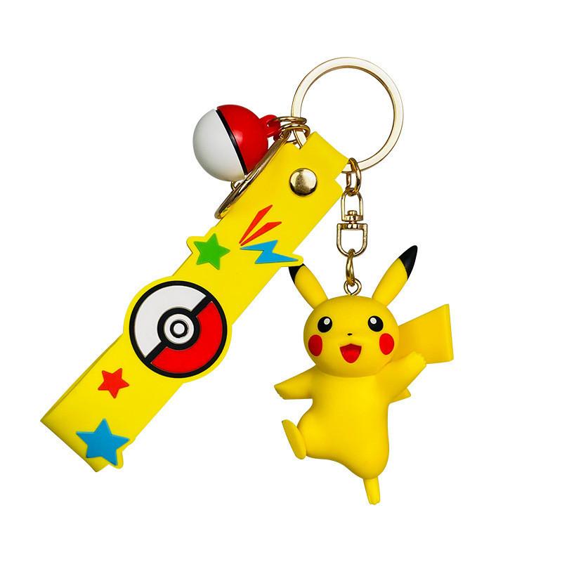 Entzückender Silikon-Pokémon-Schlüsselanhänger mit Pikachu Kreativer Cartoon-Stil Geschenk