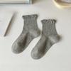 Ladies Spring and Summer Thin Pure Color Lace Sweet Lovely Everything Boneless Breathable Pile Socks