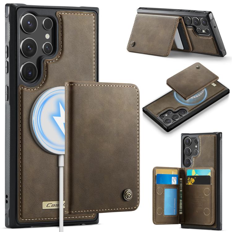 CaseMe Me80 Magnetic RFID Wallet Phone Case For Samsung Galaxy S24 FE 5G, Detachable Multi Card Slot Kickstand Anti-Theft Cover