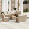 Vidaxl 9-Cz. Set di Mobili da Giardino con Cuscini, Beige, Polyrattan