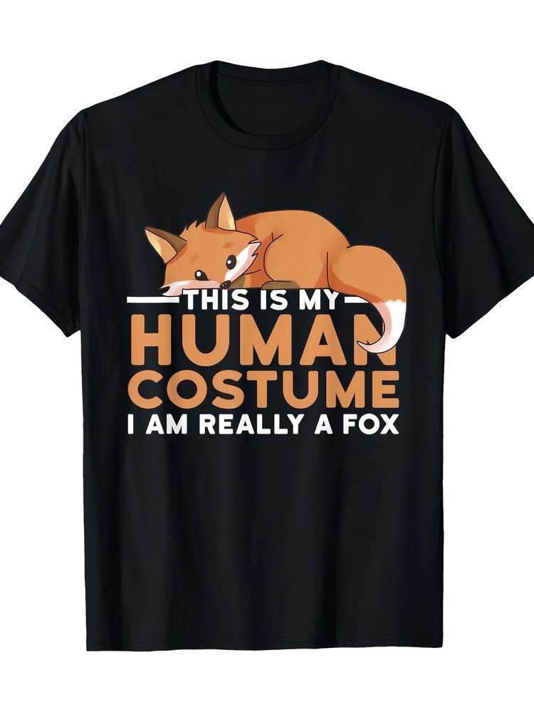 

220g This Is My Human Costume I m Really A Fox Halloween T-Shirt 2XL