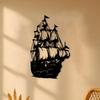 Elegant Pirate Ship Metal Wall Art Durable Coated Decor for Living Room Outdoor Nautical Gift