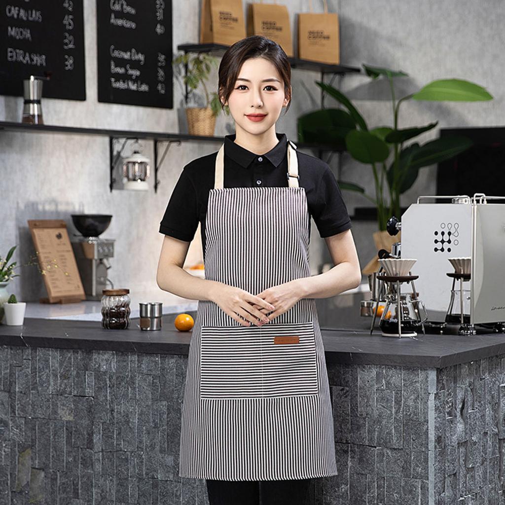 Striped Kitchen Apron With Adjustable Straps Stainproof Cooking Apron For Professional Chefs And Home Cooks Clean Work