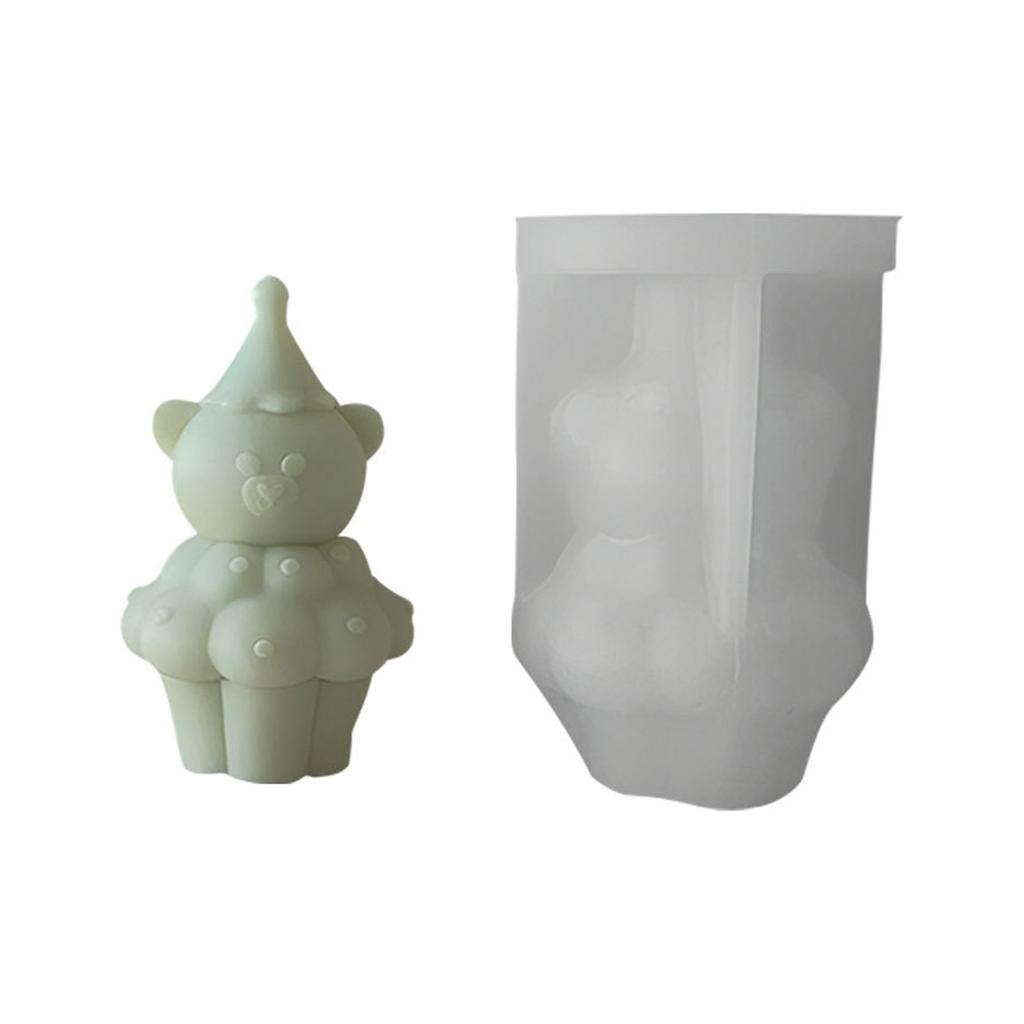 Cute Bear Silicone Mold for Soaps Candle Making for Birthdays Anniversaries Cartoon Bear Scented Candles Mold Christmas