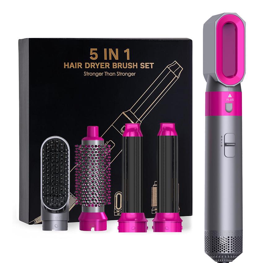 5-in-1 Multi-Function Hair Styling Tool: Hot Air Comb, Dual-purpose Hair Dryer, Straightener, Curling Iron