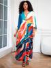 European & American Plus Size Printed Beach Cover-up Dress