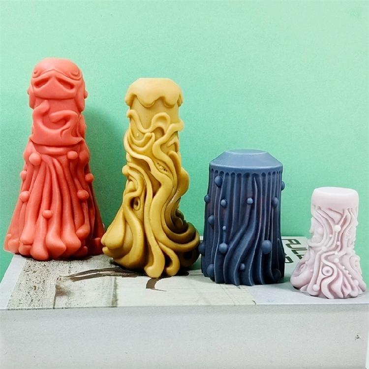 Carved Cylinder Candle Mold for DIY Candle Non Stick Easy to Demold