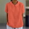 Women's New Loose Lapel Shirt Short Sleeve Cotton Top