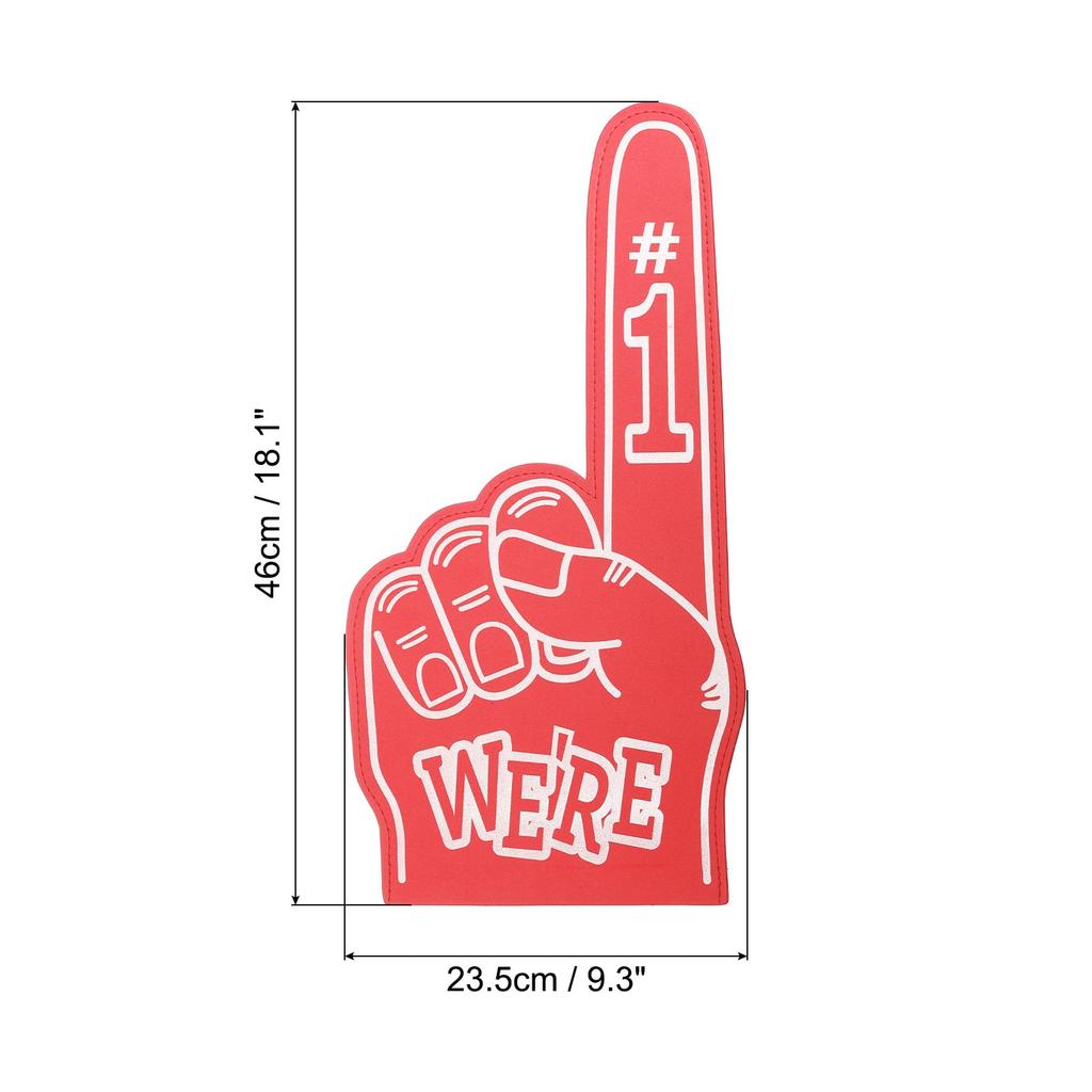 PATIKIL Giant Foam Fingers 6pcs Number 1 Foam Hand EVA Foam Fingers Cheerleading Accessories for Sports Events Baseball Basketball Soccer Games Red