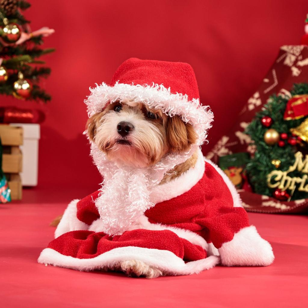 Pet Christmas Costume Dog 3d Puffy Dress With Cute Hat Funny Party Dressup New Year'S Gift Adorable Pet Spotlight