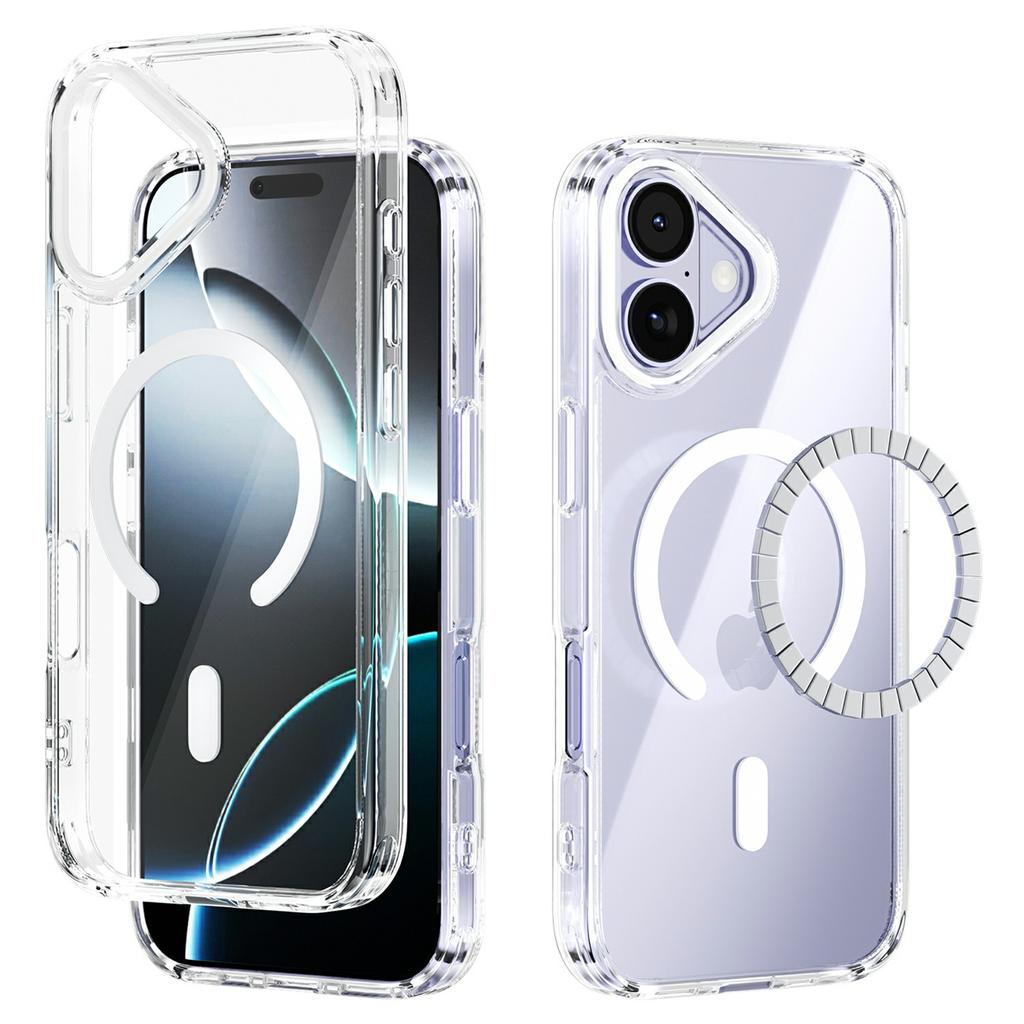 For iPhone 17 Case Compatible with MagSafe Anti Scratch Clear TPU PC Phone Back Cover
