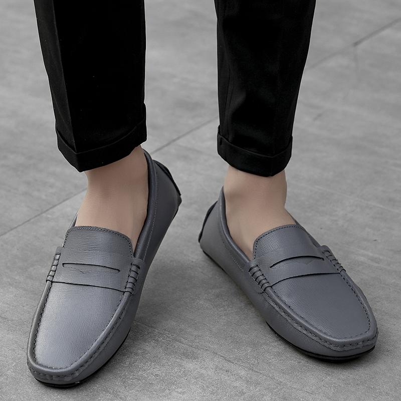 Genuine Leather Men Shoes Luxury Formal Casual Flats Mens Loafers Moccasins Male Breathable Slip On Boat Shoes Plus Size 38-49