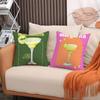 Margarita Cocktail Kunst Kissenbezug Weicher Plüschstoff Beidseitiger Druck Dekorative Wohnzimmer Heimdekoration Geschenk Kissenhülle