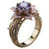 New alloy gold-plated floral ring ins Purple Petal Women's Creative Branch Bracelet