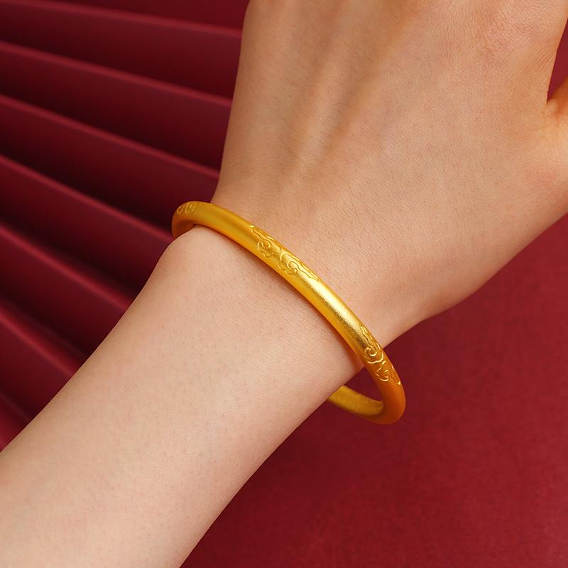 Retro Cloud Heart Sutra Gold Bracelet: Unisex Copper Jewelry, New National Trend