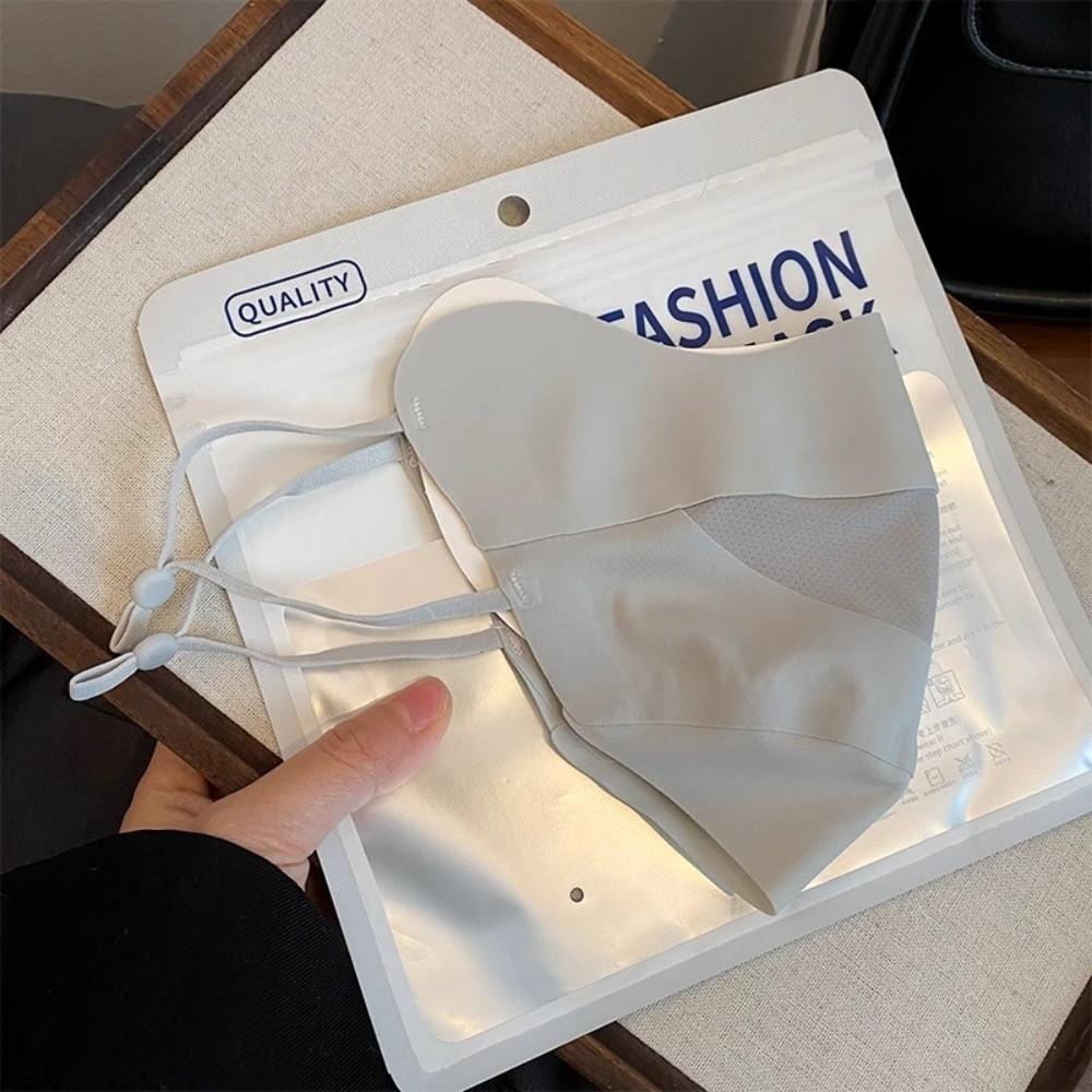 

Дышащая маска от солнца Защита от УФ-лучей Маска из ледяного шелка Принадлежности для активного отдыха и велоспорта светло-серый