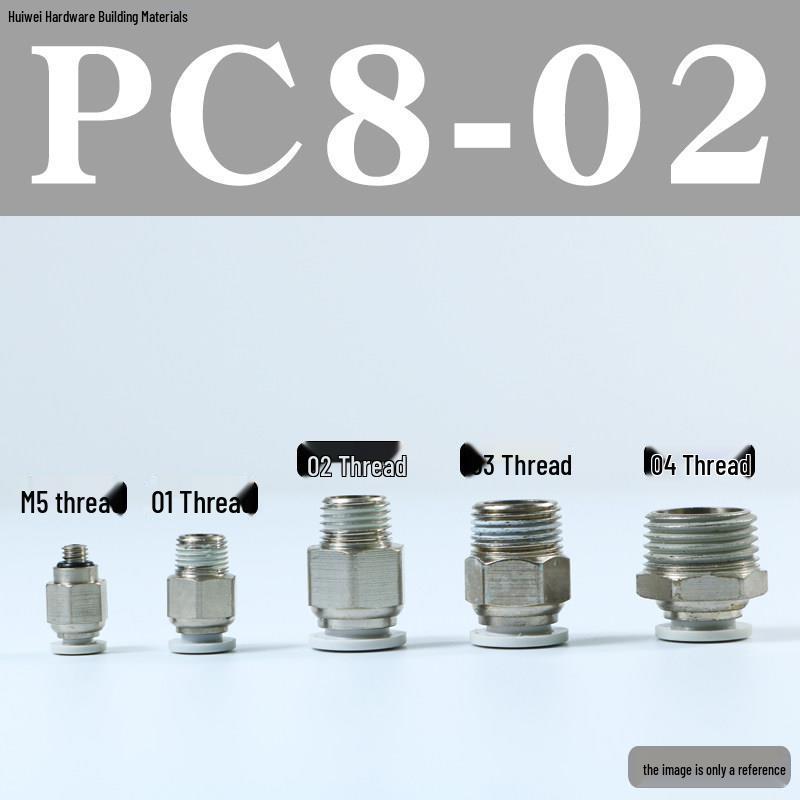 Pneumatic Push-to-Connect Air Hose Fitting - Quick Connectors PC6, PC8, PC12 (M5 Thread)