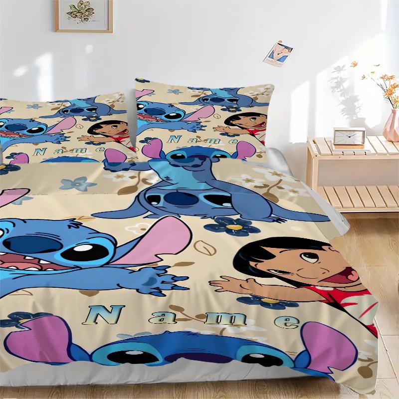 Custom Textile Stitch Adventure Bedding 3 Piece Set HD Print Duvet Cover Pillowcases for Teens Adult Bedroom Decoration