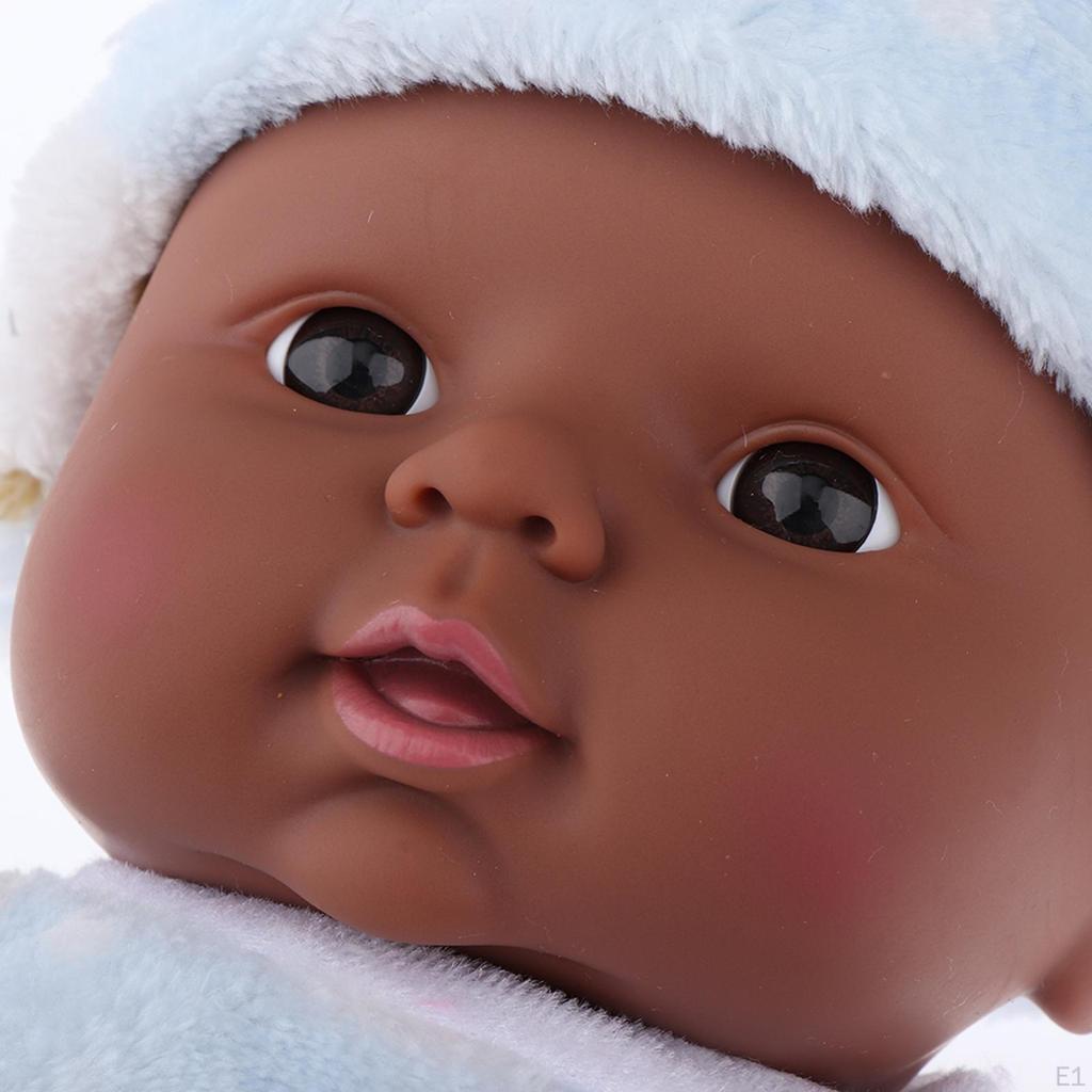 12 Inch Newborn , African Infant Black Kids and Girl Holiday Birthday Gift, Reborn Doll