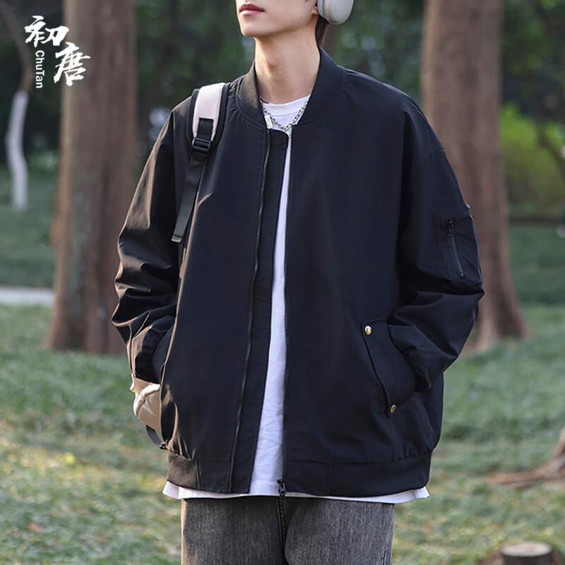 

Unisex Casual Stand Collar Baseball Jacket M