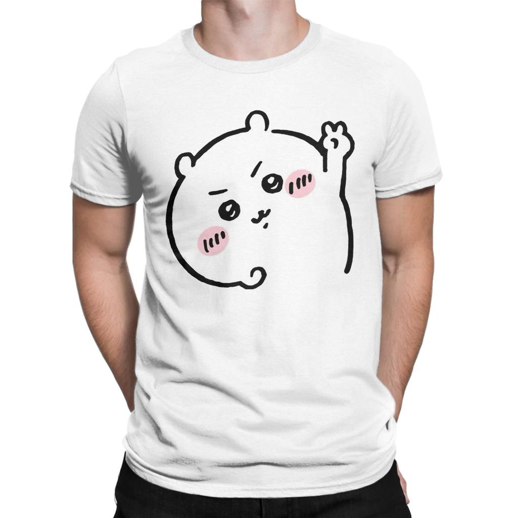 Leisure Chiikawa Tshirts Unisex Round Neck Short Sleeve Clothes 100%Cotton Summer Top Tee