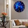 1pc 12inch Wall Clock Geometric Elements Dark Blue Thickened Tempered Glass Silent Movement Quartz Living Room Home Decor Gift