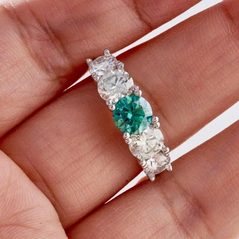 Sace Gems GRA Certified D Color 3.6ct Moissanite Ring 925 Sterling Silver Plated with 18k White Gold Ring for Women Fine Jewelry