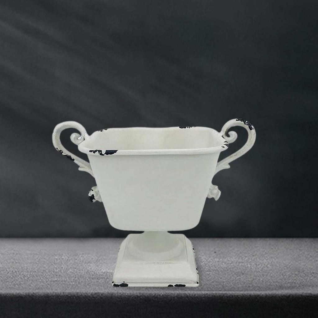 Retro Metal Flower Pot , Iron Vase, Flowerpot for Home Decor, Garden Flower Vase, Rustic Farmhouse Iron Art Planter