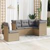 VidaXL Garden Lounge Set with Cushions 5 Pcs Beige Braided Resin 3249478