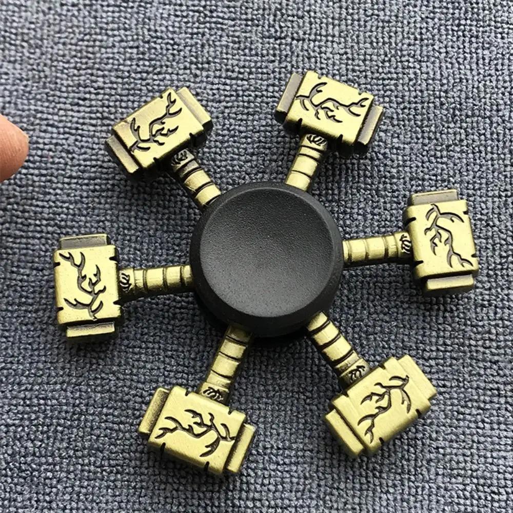 Jouets de Bureau Couleur Laiton Spinner à Doigts Métal TDAH Anxiété Spinner Fidget Cool Drôle Rotation à la Main Jouets pour Enfants
