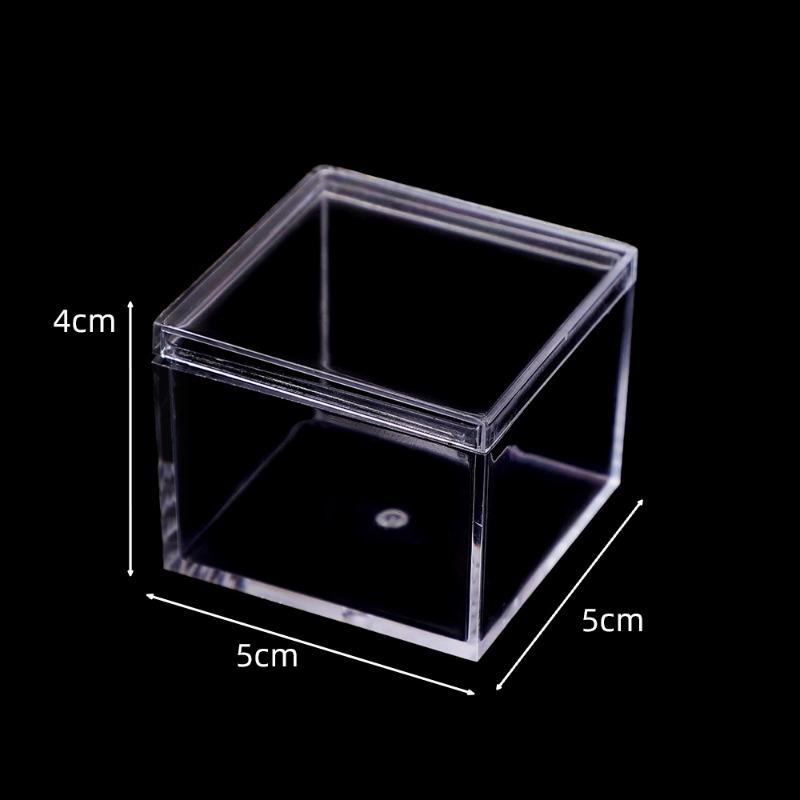SmallShort Square Transparent Plastic Box Food-grade Wedding Candy Box with Lid Storage Box