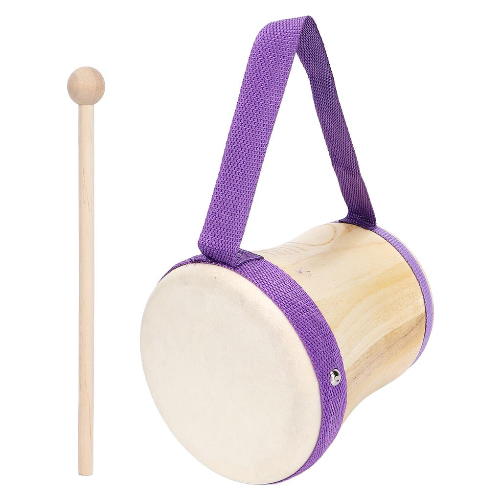 Trommel aus Holz, Körper aus Schaffell, Schlaginstrument, Spielzeug mit Stock für Kinder