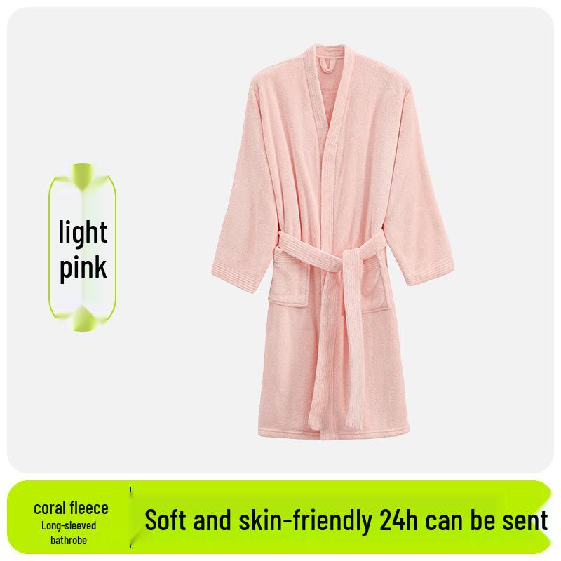 Women's Thick Antibacterial Quick-Dry Cloud Velvet Bathrobe - Autumn/Winter