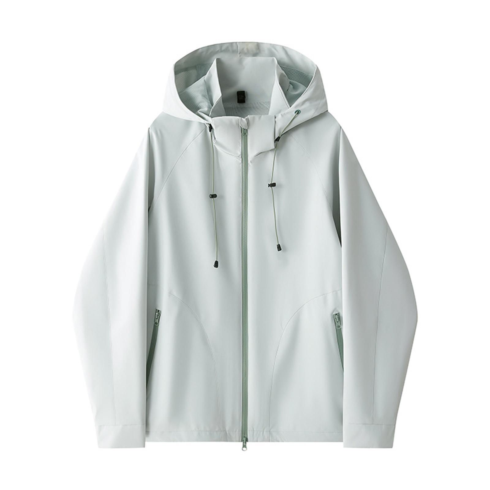 

Men s Solid Color Hooded Workwear Jacket Casual Sports Mountaineering Outdoor Jacket L