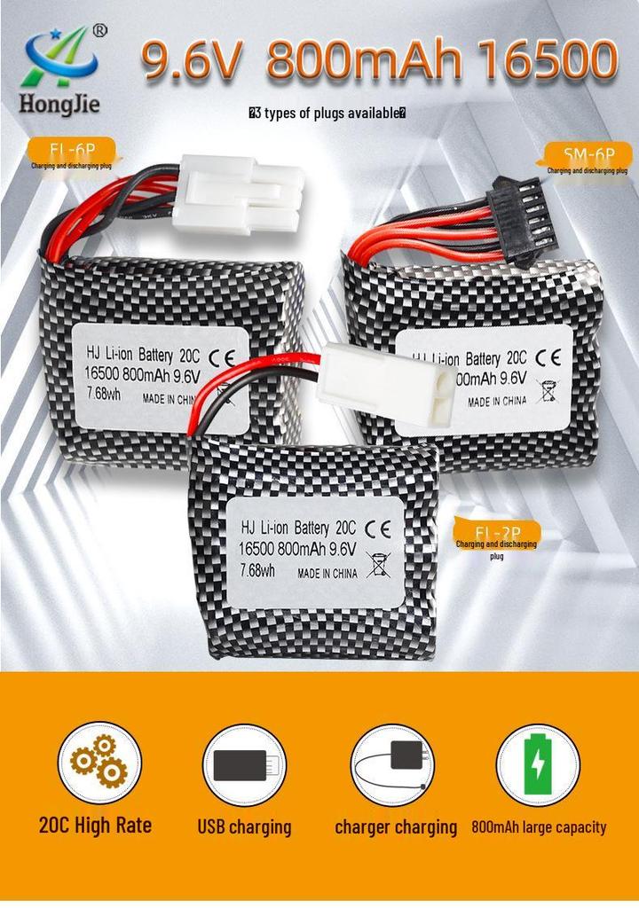 S911/S912/9115/9116 RC Car 9.6V 800mAh 20C High Discharge Lithium Battery