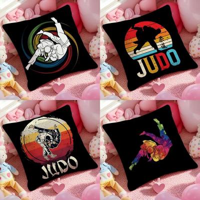 Sports Judo Martial Arts Cushion Cover Pattern Printed Pillowcase for Living Room Sofa Cushion Cover & Bedroom Decor